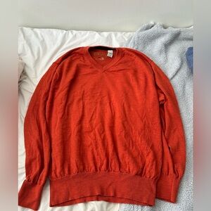 Orvis mens orange sweater